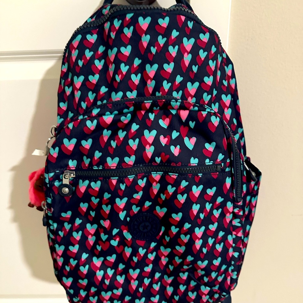 Kipling Heart Patterned Backpack